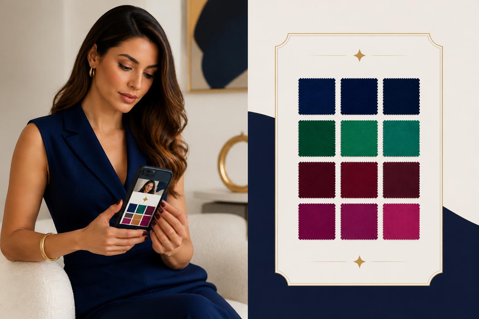 Cliente recebendo recomendações de peças da loja pelo WhatsApp com análise de cores por IA